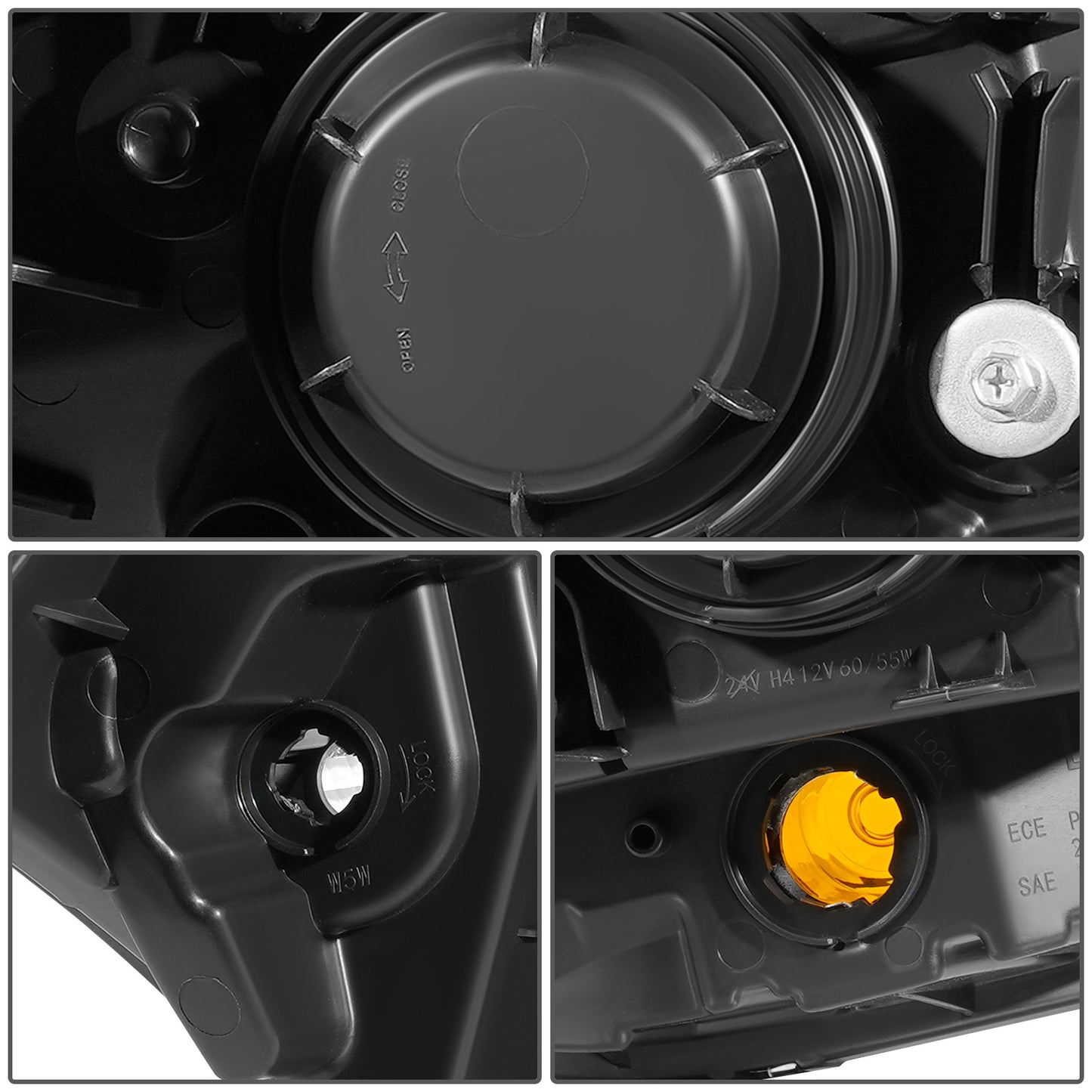 FAROS OE STYLE - 10-11 KIA SOUL - BLACK HOUSING - CLEAR REFLECTOR