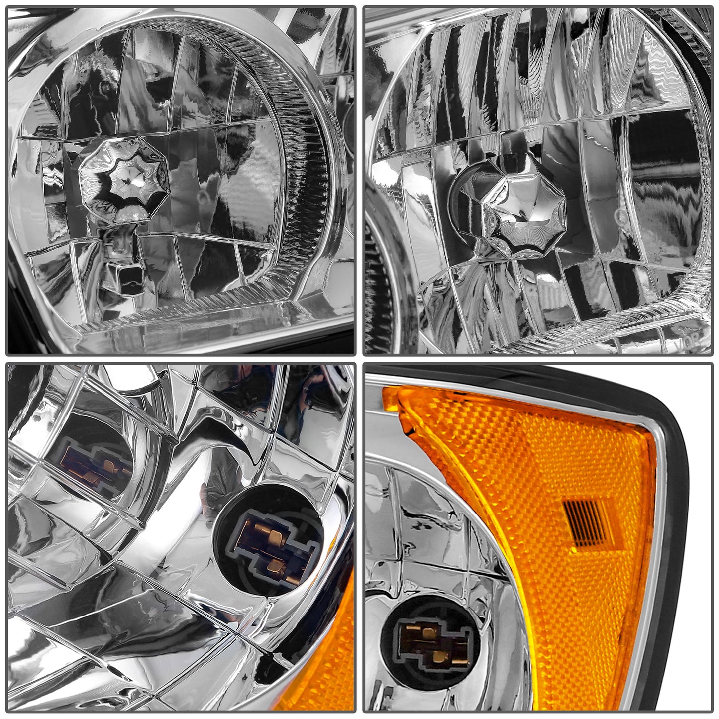 FAROS OE STYLE - 06-08 SUBARU FORESTER - FITS MODELS WITH FACTORY HALOGEN HEADLIGHTS - FITS MODELS WITHOUT SPORT PACKAGE - H1 LOW / 9005 HIGH / 168 MARKER / 7440NA TURN SIGNAL - CHROME HOUSING / AMBER REFLECTOR - LEFT