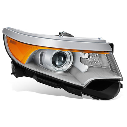 FAROS OE STYLE - 11-14 FORD EDGE - HID HEADLIGHT - D3S HEADLIGHT / 3457A TURN SIGNAL - CHROME HOUSING / AMBER REFLECTOR - RIGHT