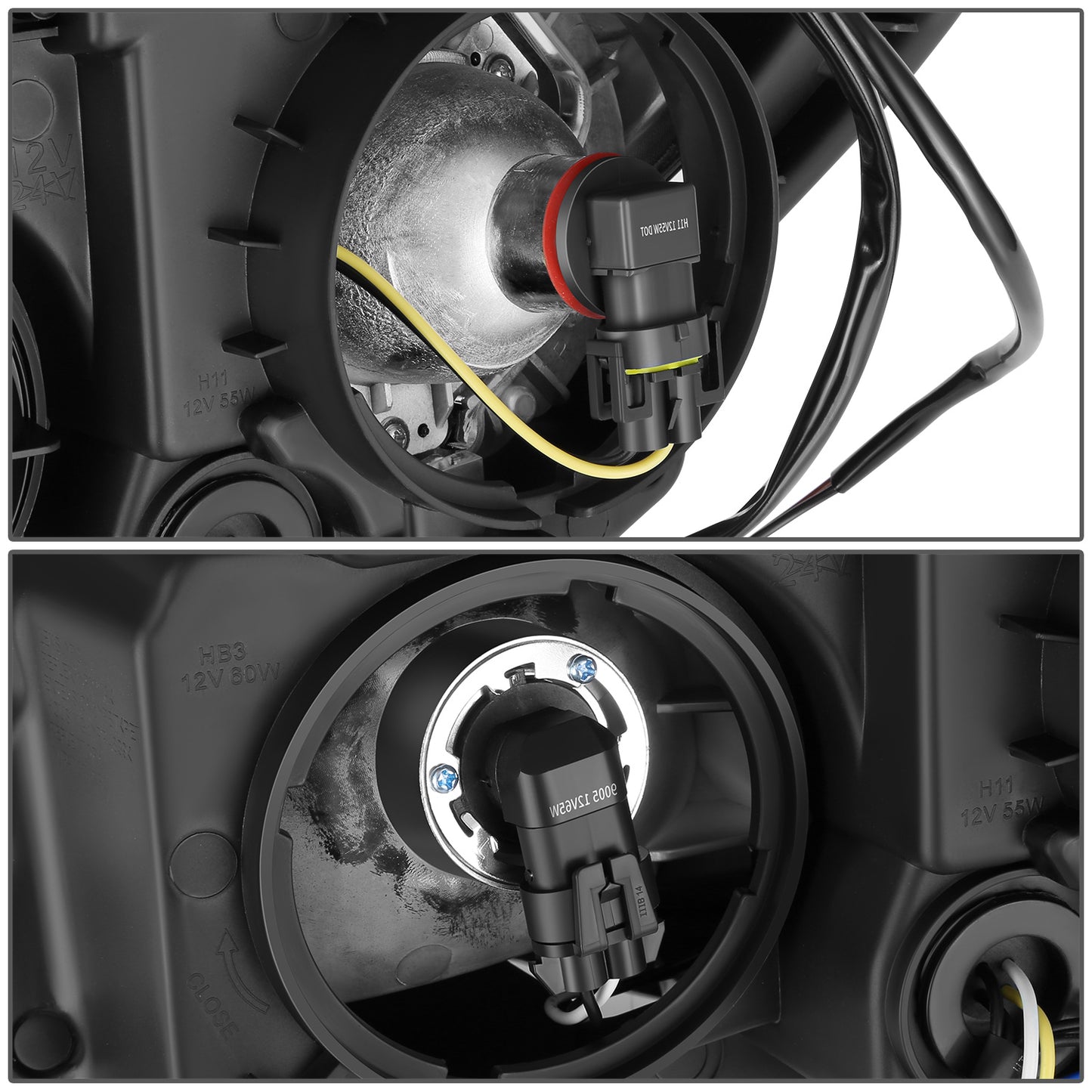 FAROS OE STYLE - 10-15 CHEVY EQUINOX - FITS LTZ MODELS - PROJECTOR HEADLIGHT - H11 LOW / 9005 HIGH / 194 MARKER / 7443NA TURN SIGNAL - CHROME HOUSING / AMBER REFLECTOR - RIGHT
