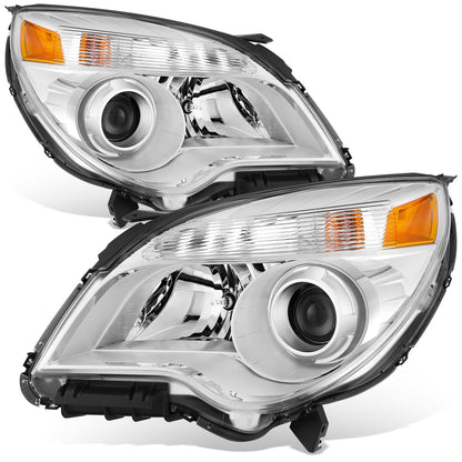 FAROS OE STYLE - 10-15 CHEVY EQUINOX - FITS LTZ MODELS - PROJECTOR HEADLIGHT - H11 LOW / 9005 HIGH / 194 MARKER / 7443NA TURN SIGNAL - CHROME HOUSING / AMBER REFLECTOR - LEFT AND RIGHT