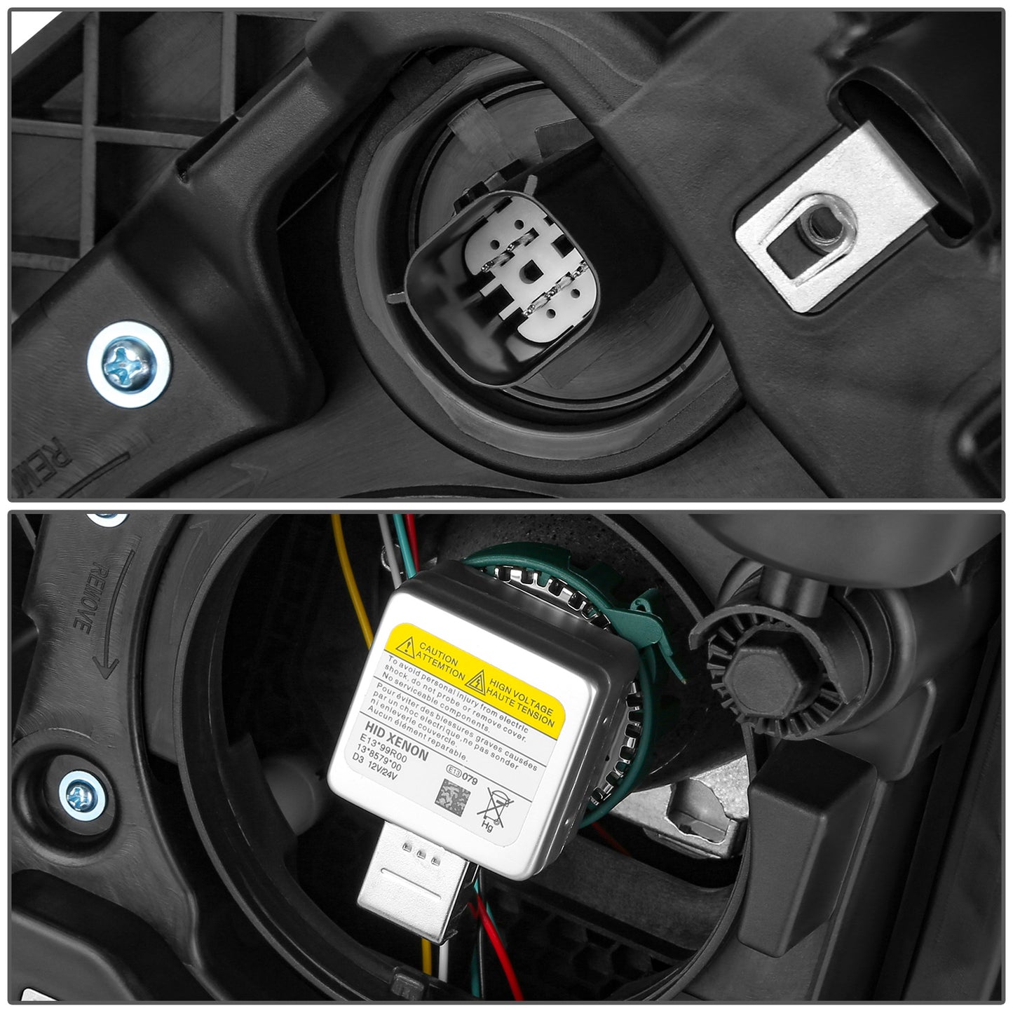 FAROS OE STYLE - 19-21 CHEVY BLAZER - HID HEADLIGHT - D3S HEADLIGHT / 7444NA TURN SIGNAL - BLACK HOUSING / CLEAR REFLECTOR - LEFT