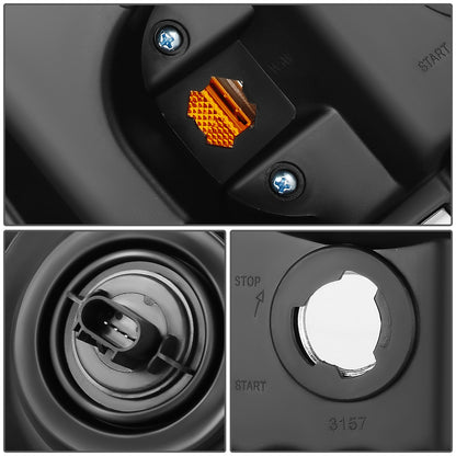 FAROS 04 FORD SUPER DUTY ONE PIECE HEADLIGHT WITH WIRE BULBS AND INSTRUCTION (BLACK HOUSING WITH AMBER REFLECTOR)