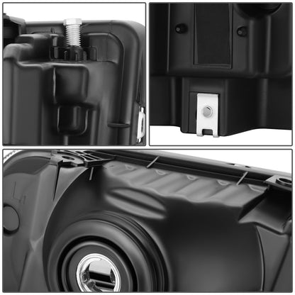 FAROS 04 FORD SUPER DUTY ONE PIECE HEADLIGHT WITH WIRE BULBS AND INSTRUCTION (BLACK HOUSING WITH AMBER REFLECTOR)