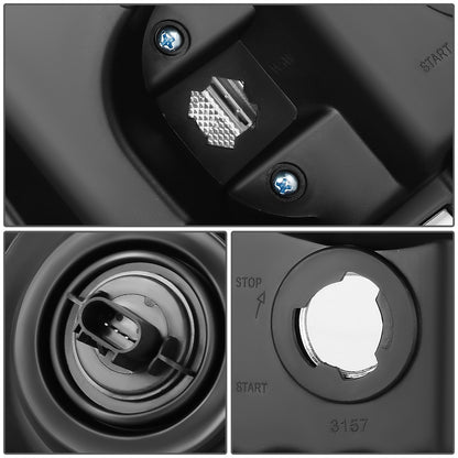 FAROS 04 FORD SUPER DUTY ONE PIECE HEADLIGHT WITH WIRE BULBS AND INSTRUCTION (BLACK HOUSING WITH CLEAR REFLECTOR)