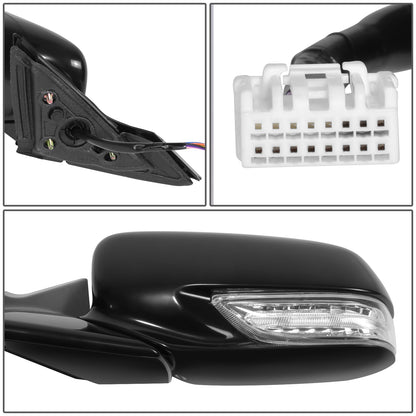 RETROVISOR MIRROR - OE STYLE - ACURA TL 09-14 - WITH POWER WITH HEATED GLASS WITH MEMORY WITH SIGNAL - DRIVER SIDE - PAINT TO MATCH - BLACK