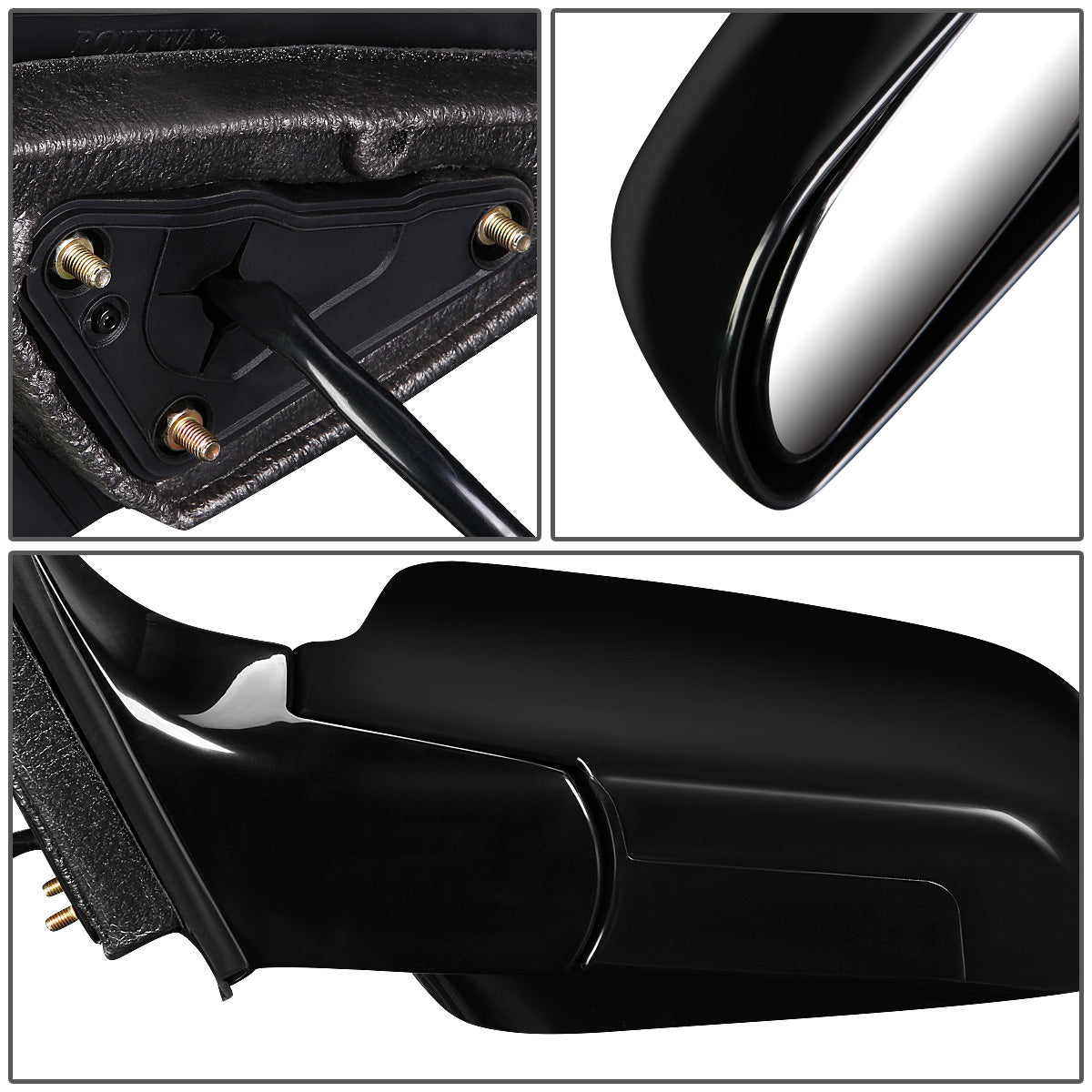 RETROVISOR MIRROR - 99-01 ACURA TL - POWERED - HEATED - OEM - RIGHT - PAINTABLE - BLACK