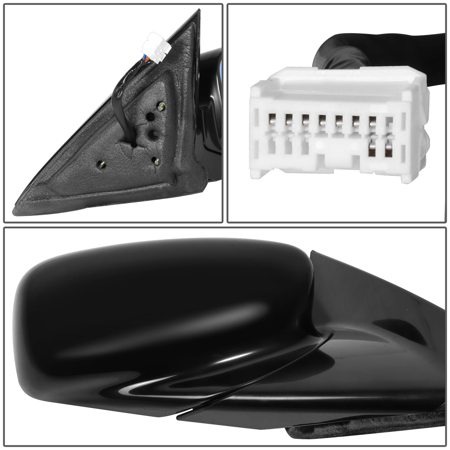 RETROVISOR MIRROR - OE STYLE - ACURA TL 04-05 - WITH POWER WITH HEATED GLASS WITH MEMORY - PASSENGER SIDE - PAINT TO MATCH - BLACK