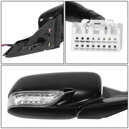 RETROVISOR MIRROR - OE STYLE - ACURA TL 09-14 - WITH POWER WITH HEATED GLASS WITH MEMORY WITH SIGNAL - PASSENGER SIDE - PAINT TO MATCH - BLACK