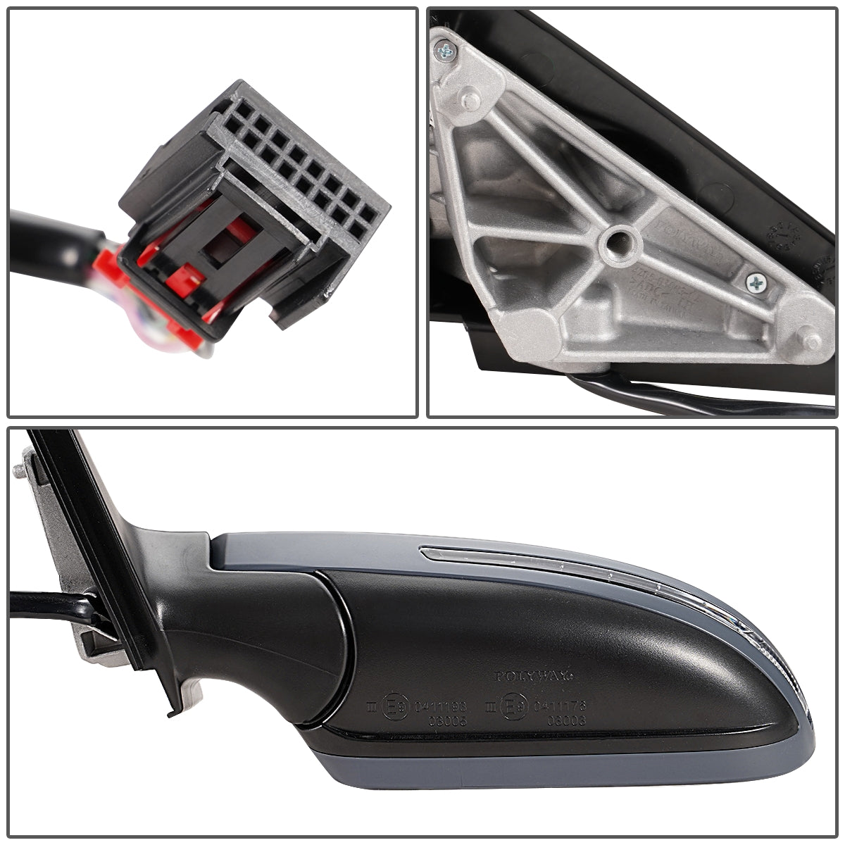 RETROVISOR MIRROR - 09-10 AUDI A3 - POWERED - HEATED - W/ SIGNAL - W/O DIMMER - FOLDING - OEM - LEFT - PRIMED GREY