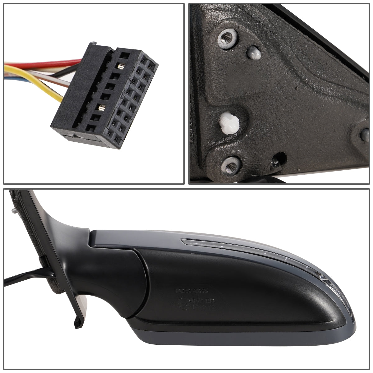 RETROVISOR MIRROR - 08 AUDI A5, S5 - POWERED - HEATED - W/ SIGNAL - FOLDING - OEM - LEFT - PRIMED GREY