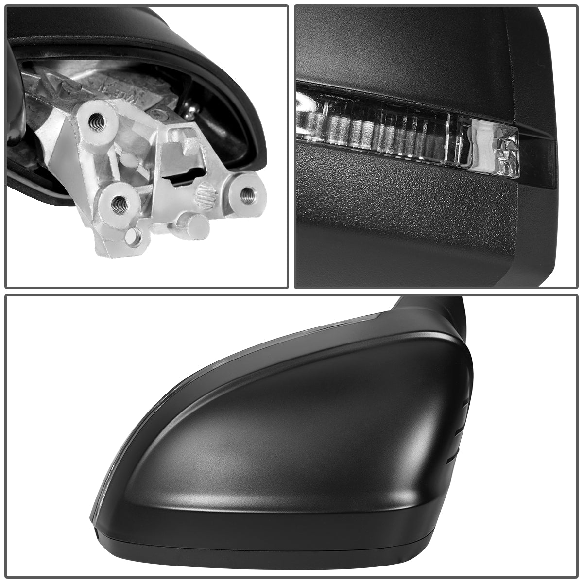 RETROVISOR MIRROR - 17-19 AUDI A4, A4 ALLROAD, S4 - POWERED - HEATED - W/ SIGNAL - W/O LANE DEPARTURE - OEM - LEFT - PRIMED BLACK