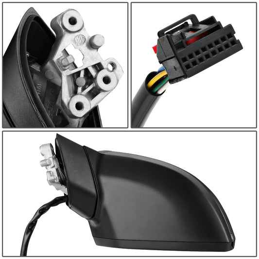 RETROVISOR MIRROR - 17-19 AUDI A4, A4 ALLROAD, S4 - POWERED - HEATED - W/ SIGNAL - W/ LANE DEPARTURE - OEM - LEFT - PRIMED BLACK