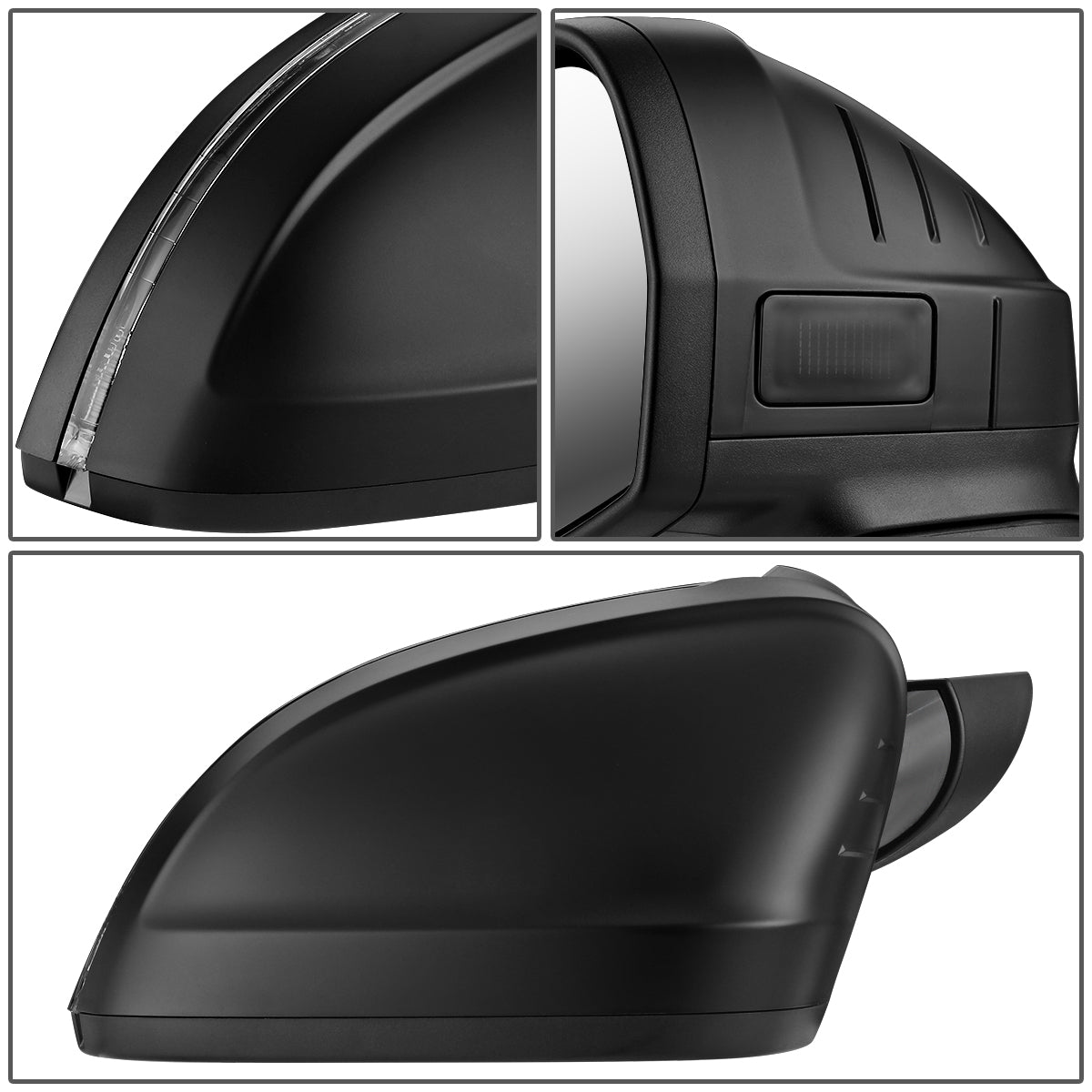 RETROVISOR MIRROR - 17-19 AUDI A4, A4 ALLROAD, S4 - POWERED - HEATED - W/ SIGNAL - W/ LANE DEPARTURE - OEM - LEFT - PRIMED BLACK