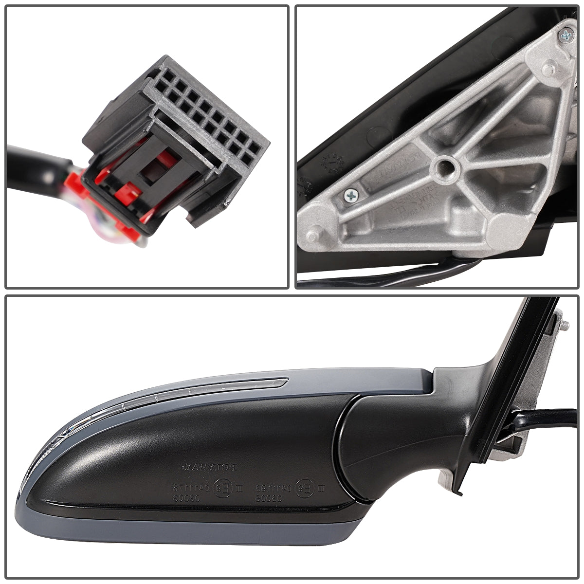 RETROVISOR MIRROR - 09-10 AUDI A3 - POWERED - HEATED - W/ SIGNAL - W/O DIMMER - FOLDING - OEM - RIGHT - PRIMED GREY