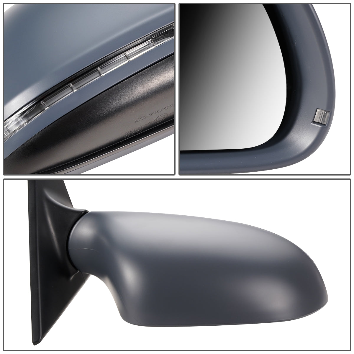 RETROVISOR MIRROR - 08 AUDI A5, S5 - POWERED - HEATED - W/ SIGNAL - FOLDING - OEM - RIGHT - PRIMED GREY