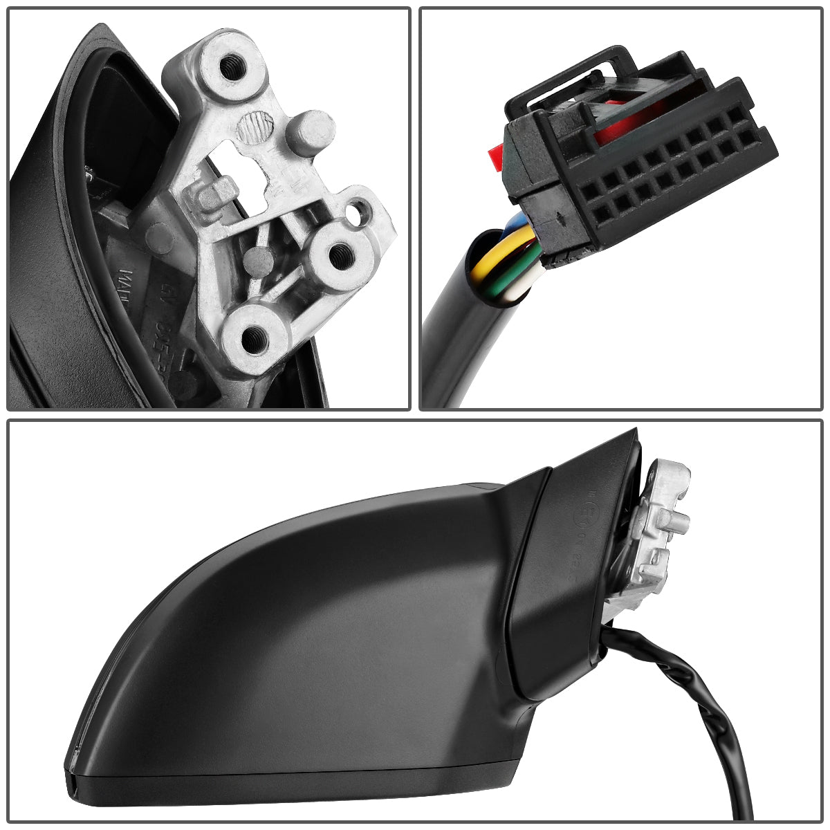 RETROVISOR MIRROR - 17-19 AUDI A4, A4 ALLROAD, S4 - POWERED - HEATED - W/ SIGNAL - FOLDING - W/ LANE DEPARTURE - OEM - RIGHT - PRIMED BLACK