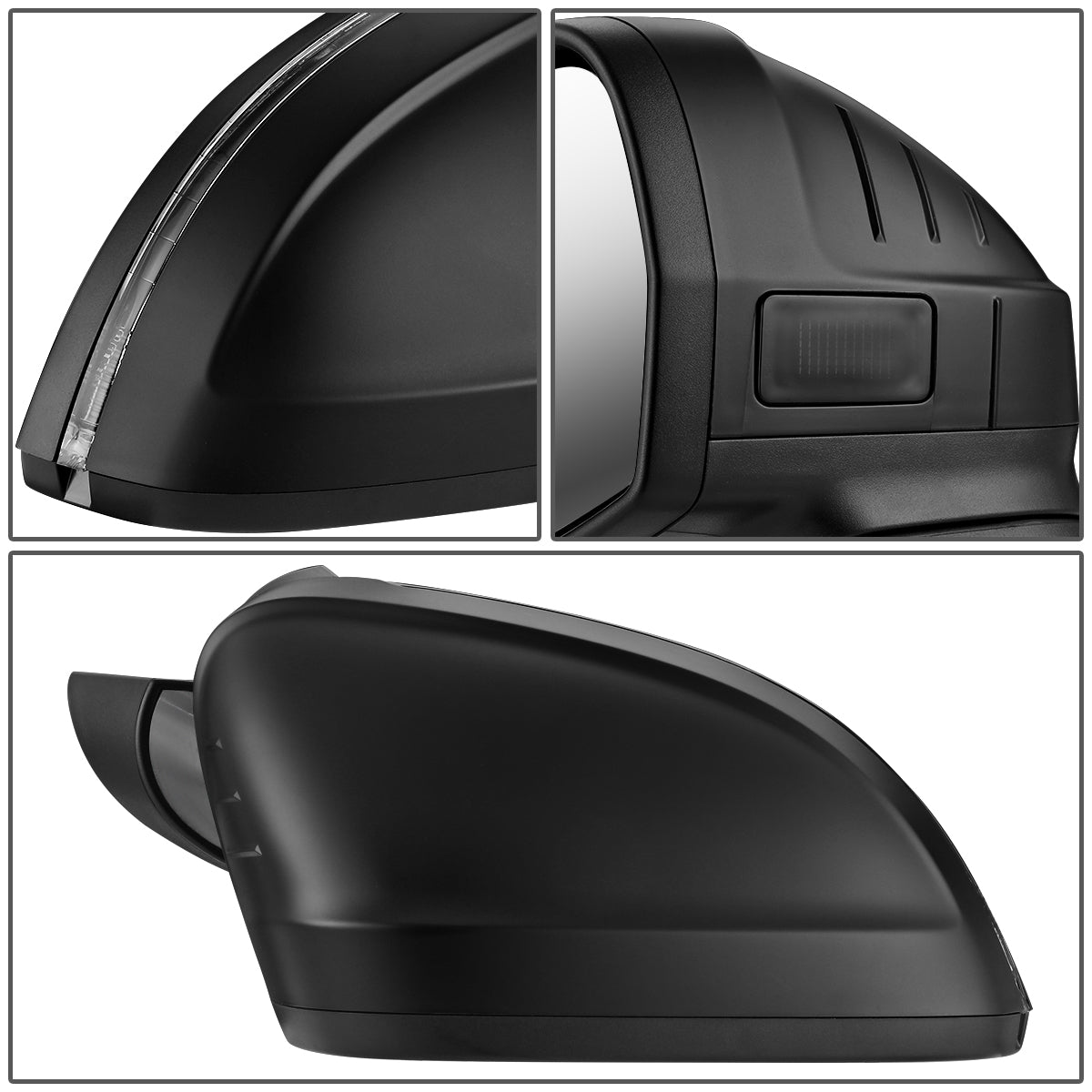 RETROVISOR MIRROR - 17-19 AUDI A4, A4 ALLROAD, S4 - POWERED - HEATED - W/ SIGNAL - FOLDING - W/ LANE DEPARTURE - OEM - RIGHT - PRIMED BLACK