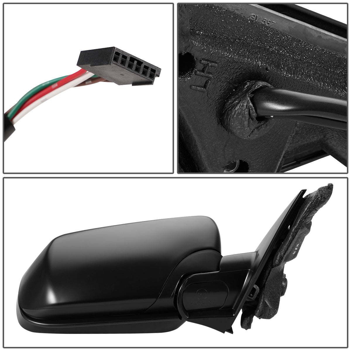 RETROVISOR MIRROR - 02-05 BMW 320I, 325I, 02-06 BMW330I SEDAN, 99-00 BMW 323I - POWERED - HEATED - FOLDING - OEM - RIGHT - PRIMED BLACK