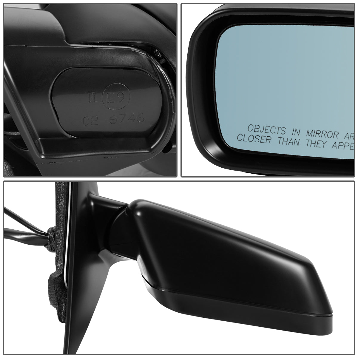 RETROVISOR MIRROR - 02-05 BMW 320I, 325I, 02-06 BMW330I SEDAN, 99-00 BMW 323I - POWERED - HEATED - FOLDING - OEM - RIGHT - PRIMED BLACK