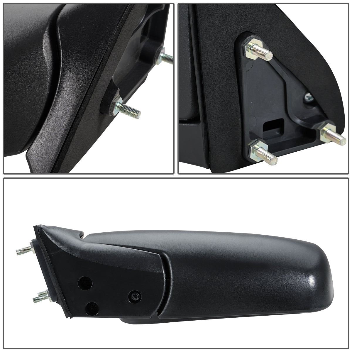 RETROVISOR MIRROR - 91-95 DODGE CARAVAN, VOYAGER, TOWN & COUNTRY - MANUAL - FOLDING - OEM - LEFT - TEXTURED/BLACK