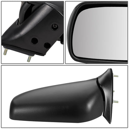 RETROVISOR MIRROR - 91-95 DODGE CARAVAN, VOYAGER, TOWN & COUNTRY - MANUAL - FOLDING - OEM - LEFT - TEXTURED/BLACK