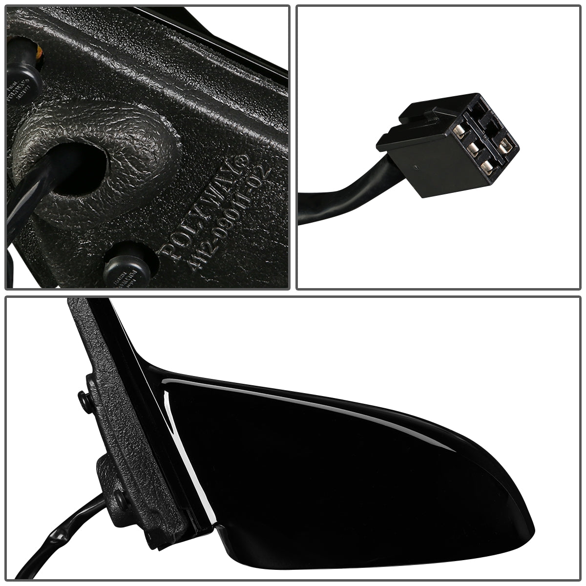 RETROVISOR MIRROR - 93-97 CHRYSLER CONCORDE, INTREPID, VISION / 94-97 CHRYSLER LHS - POWERED - HEATED - OEM - LEFT - PAINTABLE - BLACK