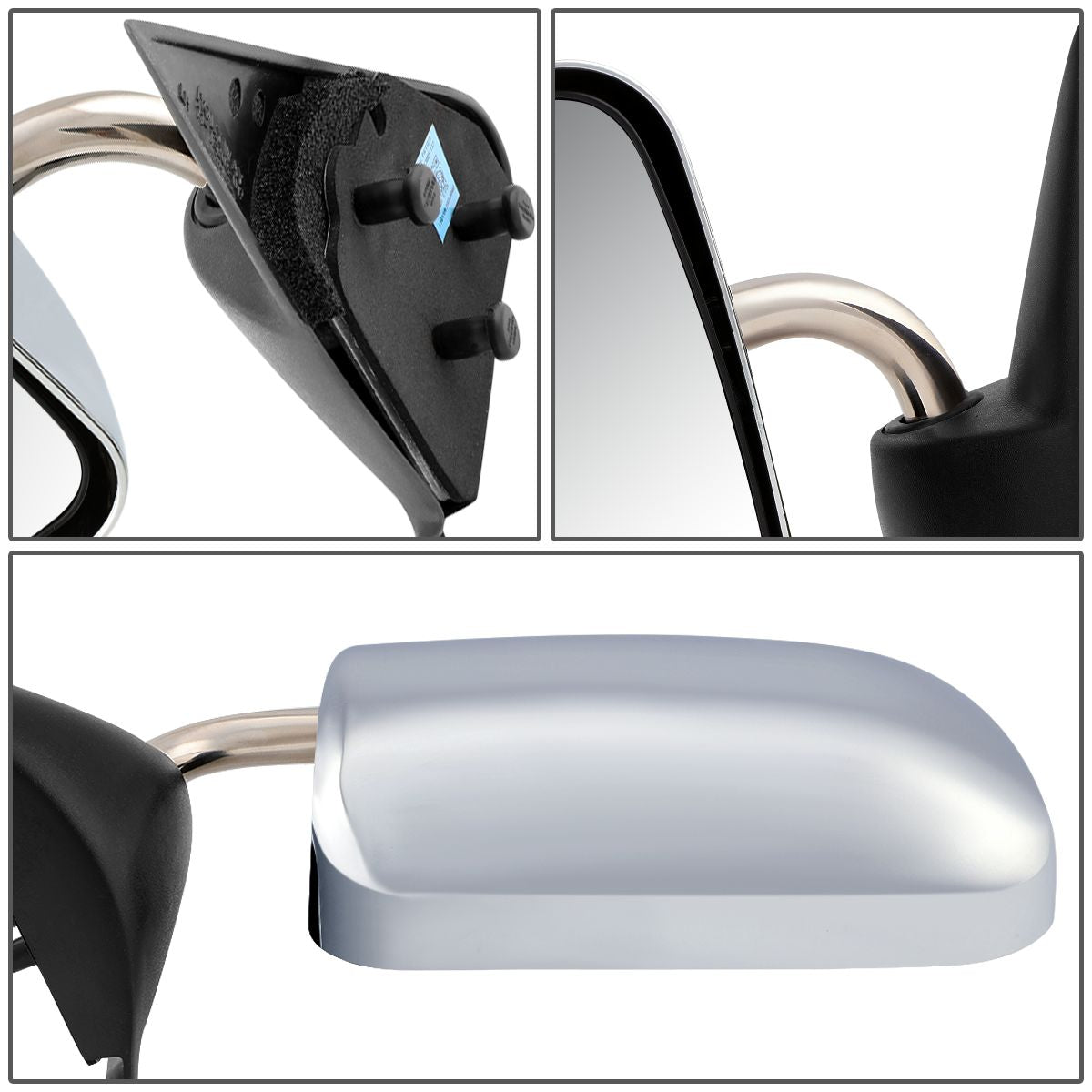 RETROVISOR MIRROR - 94-97 DODGE RAM 1500, 2500, 3500 - MANUAL - OEM - LEFT - CHROME