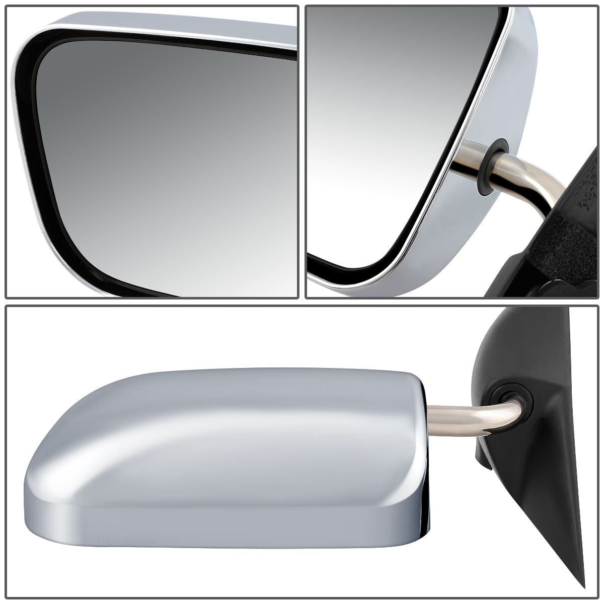 RETROVISOR MIRROR - 94-97 DODGE RAM 1500, 2500, 3500 - POWERED - OEM - LEFT - CHROME
