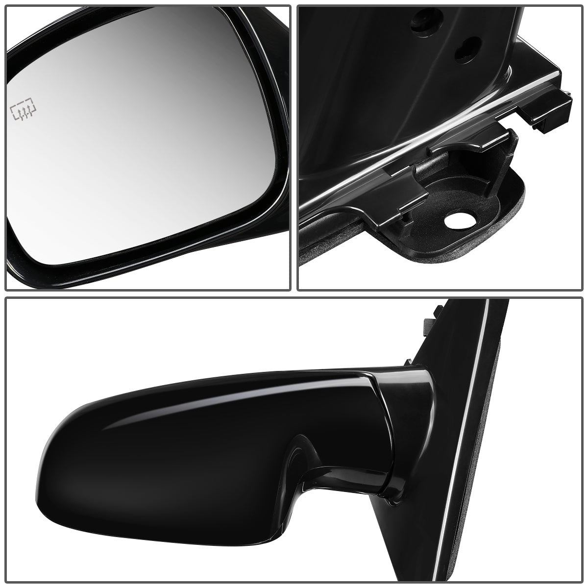 RETROVISOR MIRROR - 96-00 CHRYSLER TOWN&COUNTRY / 96-00 DODGE CARAVAN / 96-00 PLYMOUTH GRAND VOYAGER, PLYMOUTH VOYAGER - MANUAL - FOLDING - OEM - LEFT - PAINTABLE -BLACK