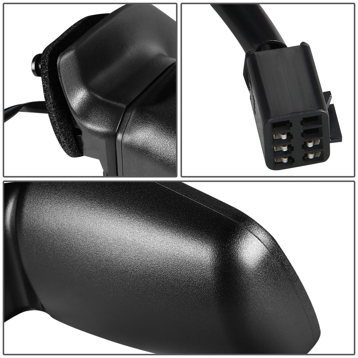 RETROVISOR MIRROR - 96-98 JEEP GRAND CHEROKEE - POWERED - HEATED - OEM - LEFT - PAINTABLE - BLACK