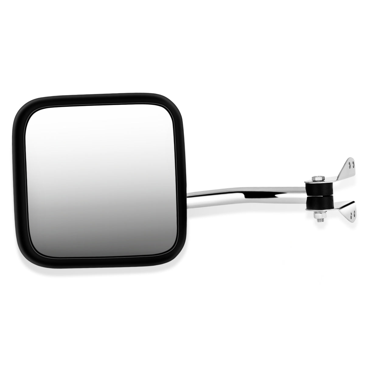 RETROVISOR MIRROR - 60-66 JEEP CJ3 / 60-83 JEEP CJ5 / 66-68 JEEP CJ5A, CJ6A / 60-75 JEEP CJ6 / 76-86 JEEP CJ7 / 81-85 JEEP SCRAMBLER / 59 JEEP TRUCK - MANUAL - FOLDING - OEM - LEFT - CHROME