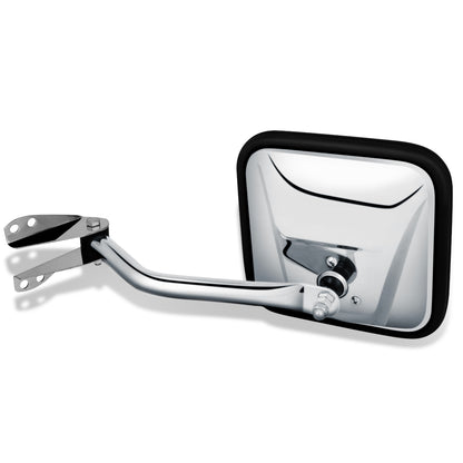 RETROVISOR MIRROR - 60-66 JEEP CJ3 / 60-83 JEEP CJ5 / 66-68 JEEP CJ5A, CJ6A / 60-75 JEEP CJ6 / 76-86 JEEP CJ7 / 81-85 JEEP SCRAMBLER / 59 JEEP TRUCK - MANUAL - FOLDING - OEM - LEFT - CHROME