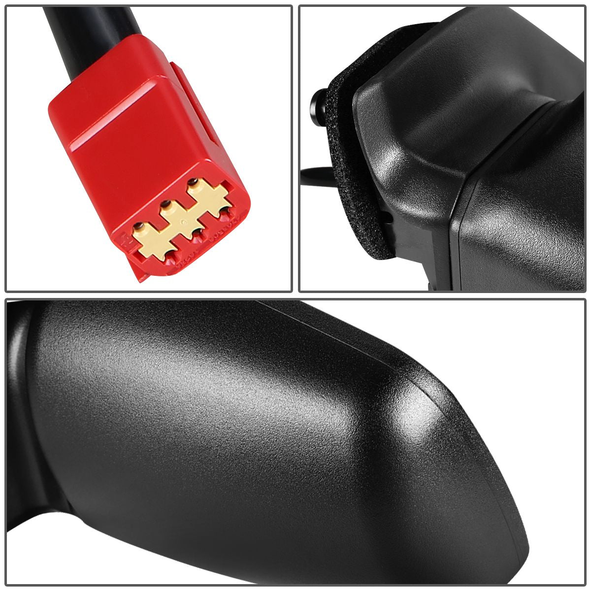 RETROVISOR MIRROR - 93-95 JEEP GRAND CHEROKEE - POWERED - HEATED - OEM - LEFT - PAINTABLE - BLACK