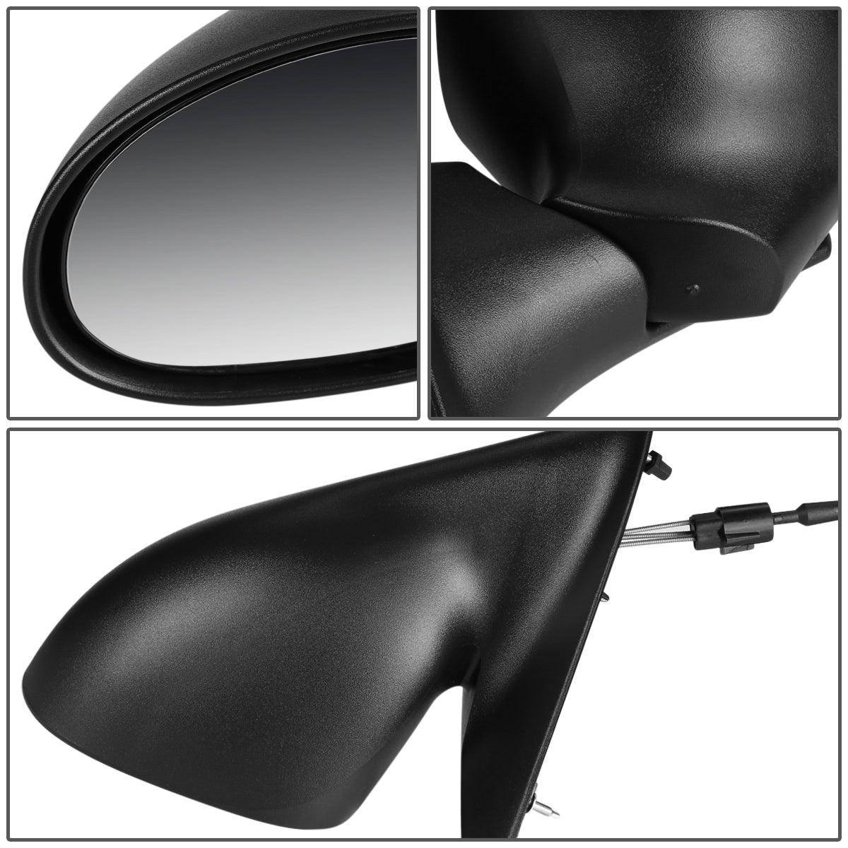 RETROVISOR MIRROR - 00-05 DODGE NEON / 00-01 PLYMOUTH NEON - MANUAL - OEM - LEFT - TEXTURED/BLACK