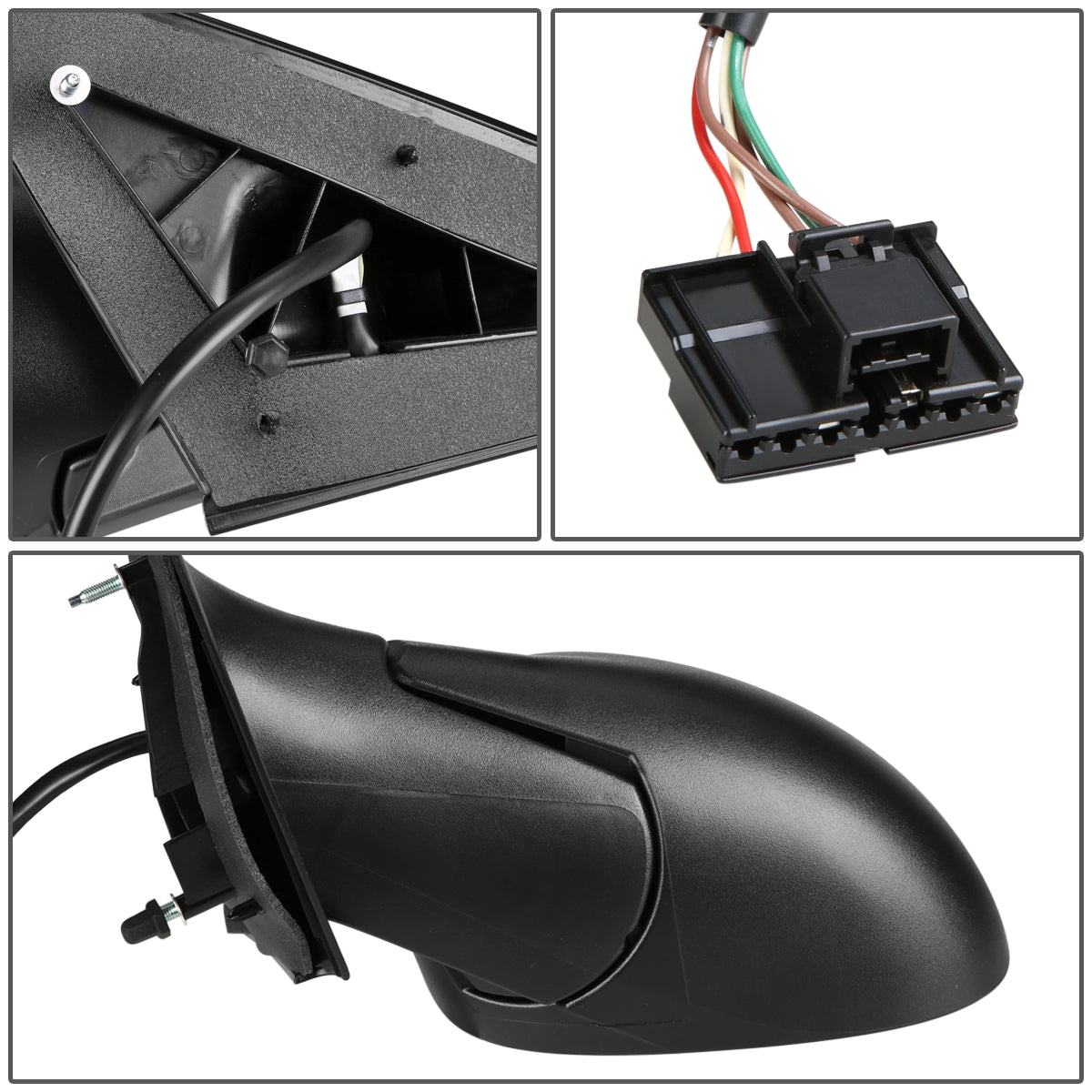 RETROVISOR MIRROR - 00-02 DODGE NEON / 00-01 PLYMOUTH NEON - POWERED - HEATED - OEM - LEFT - TEXTURED/BLACK