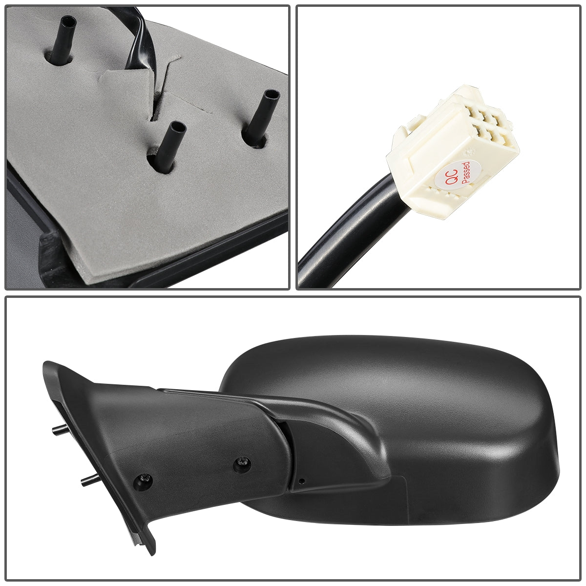 RETROVISOR MIRROR - 98-01 DODGE RAM 1500 / 98-02 DODGE RAM 2500 3500 - POWERED - HEATED - OEM - LEFT - TEXTURED/BLACK