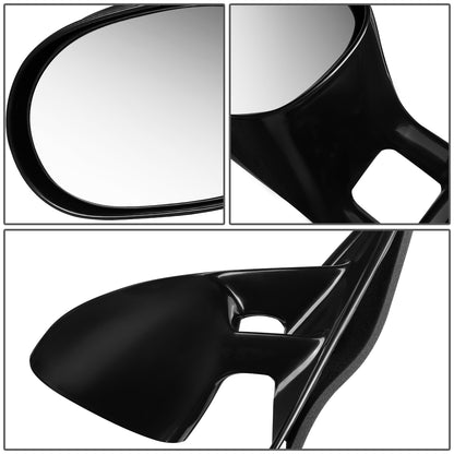 RETROVISOR MIRROR - 95-00 CHRYSLER CIRRUS / 95-00 DODGE STRATUS / 96-00 PLYMOUTH BREEZE - MANUAL - OEM - LEFT - PAINTABLE - BLACK