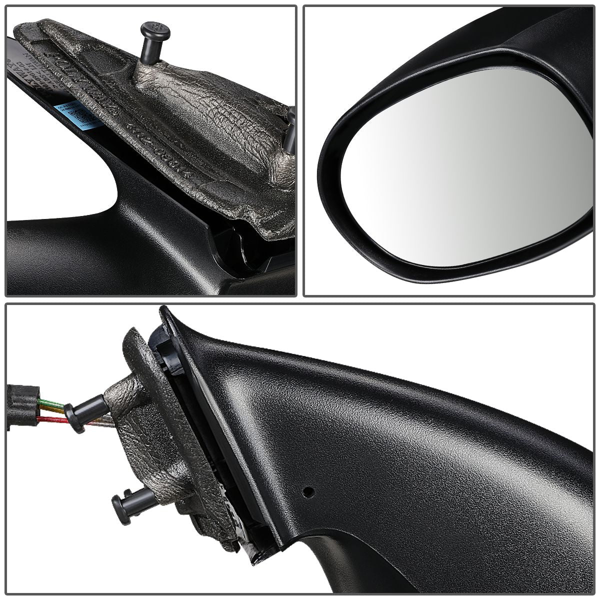 RETROVISOR MIRROR - 01-03 CHRYSLER PT CRUISER - MANUAL - OEM - LEFT - TEXTURED/BLACK