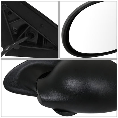 RETROVISOR MIRROR - 03-05 DODGE NEON - POWERED - OEM - LEFT - TEXTURED/BLACK