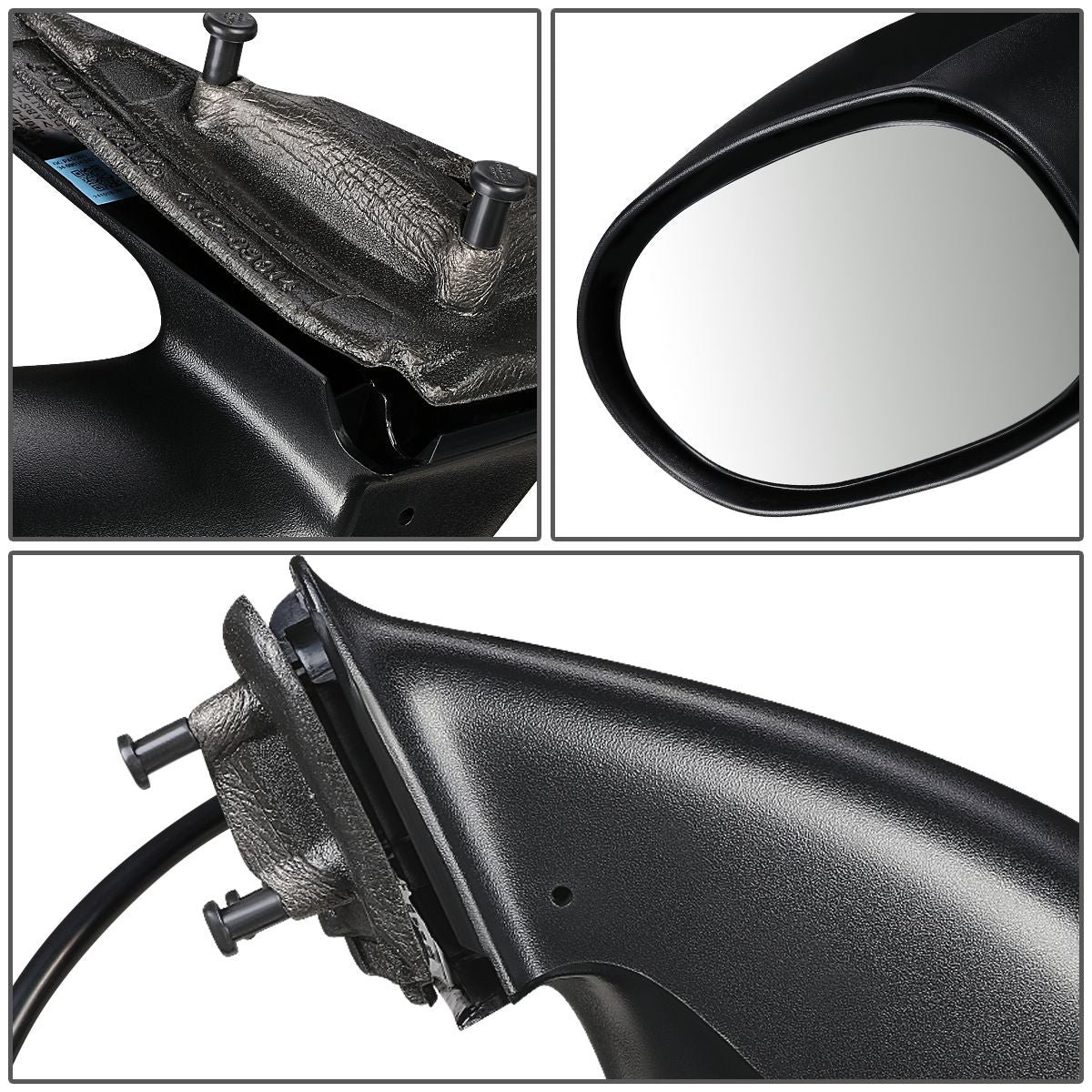 RETROVISOR MIRROR - 01-03 CHRYSLER PT CRUISER - POWERED - OEM - LEFT - TEXTURED/BLACK