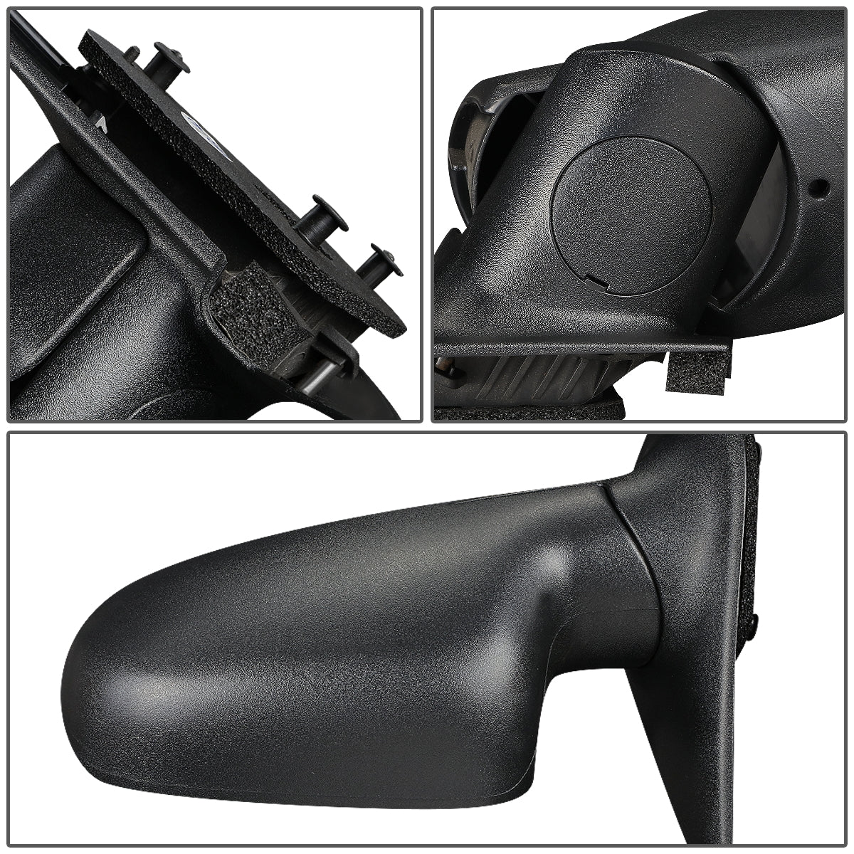 RETROVISOR MIRROR - 99-04 JEEP GRAND CHEROKEE - MANUAL - FOLDING - OEM - LEFT - TEXTURED/BLACK