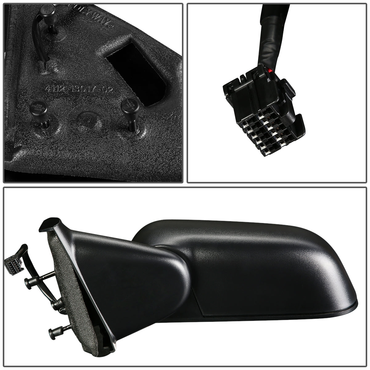 RETROVISOR MIRROR -  04-09 DODGE DURANGO - POWERED - HEATED - OEM - LEFT - TEXTURED/BLACK