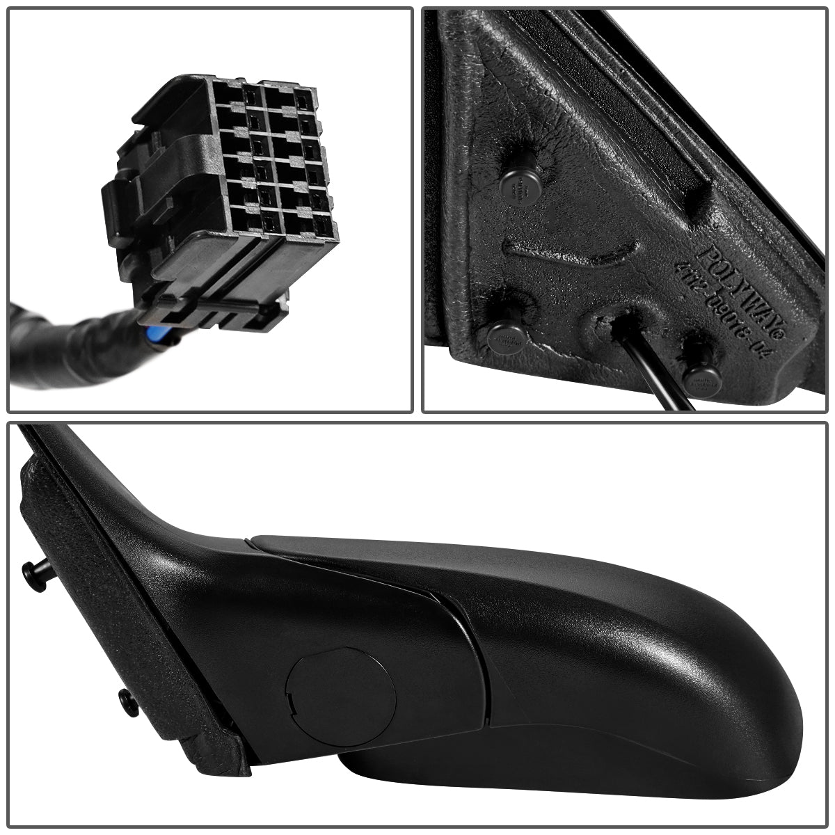 RETROVISOR MIRROR - 04-05 CHRYSLER PACIFICA - POWERED - HEATED - FOLDING - OEM - LEFT - TEXTURED/BLACK