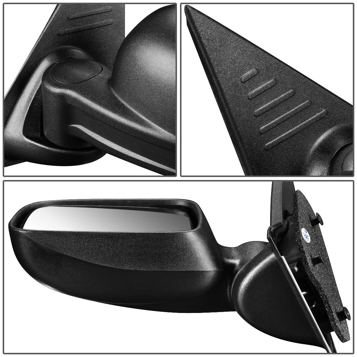 RETROVISOR MIRROR - 02-07 JEEP LIBERTY - MANUAL - OEM - LEFT - TEXTURED/BLACK