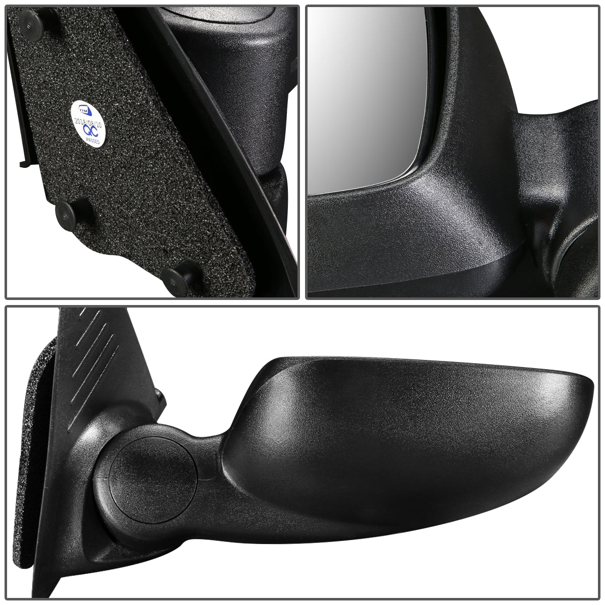 RETROVISOR MIRROR - 02-07 JEEP LIBERTY - MANUAL - OEM - LEFT - TEXTURED/BLACK