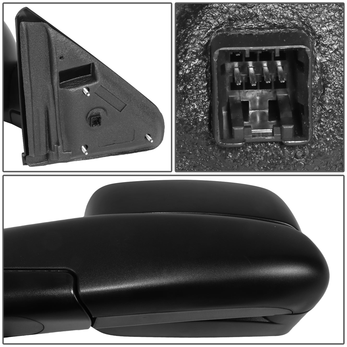 RETROVISOR MIRROR - OE STYLE - DODGE RAM 1500 PICKUP 02-09 - DODGE RAM 2500 PICKUP 02-09 - DODGE RAM 3500 PICKUP 02-09 - WITH POWER WITH HEATED GLASS - DRIVER SIDE - PAINT TO MATCH - BLACK