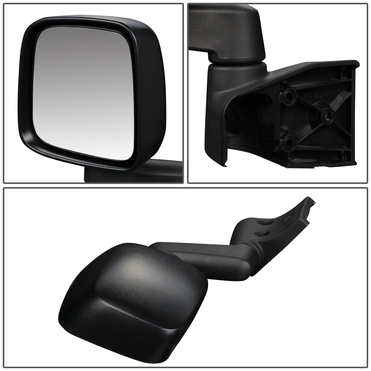 RETROVISOR MIRROR - 97-06 JEEP WRANGLER - MANUAL - OEM - LEFT - TEXTURED/BLACK