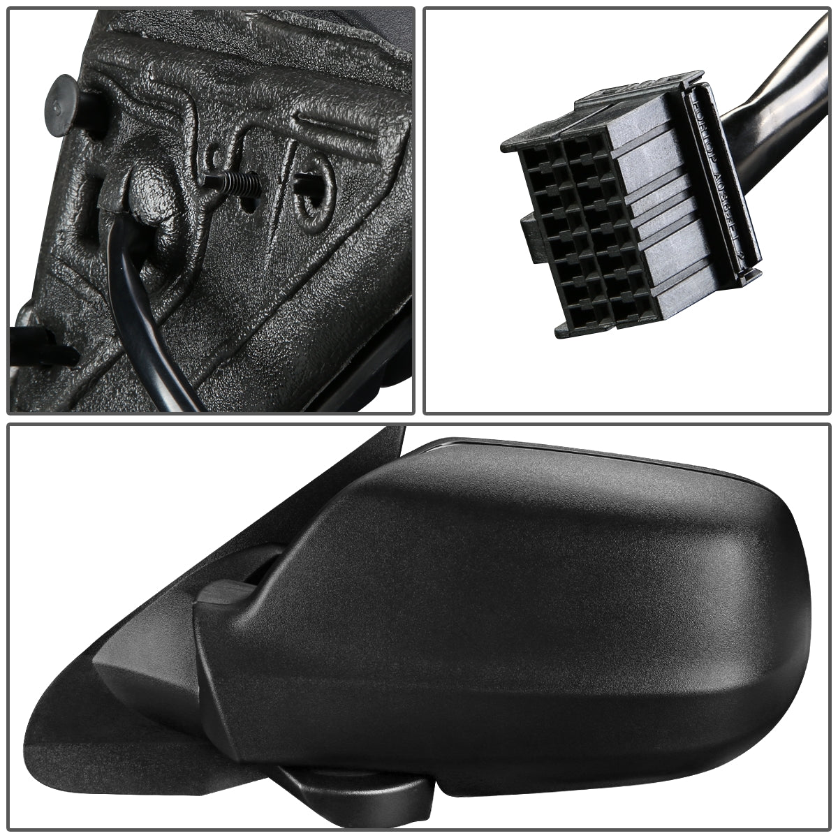 RETROVISOR MIRROR - 05-10 JEEP GRAND CHEROKEE - POWERED - HEATED - OEM - LEFT - TEXTURED/BLACK