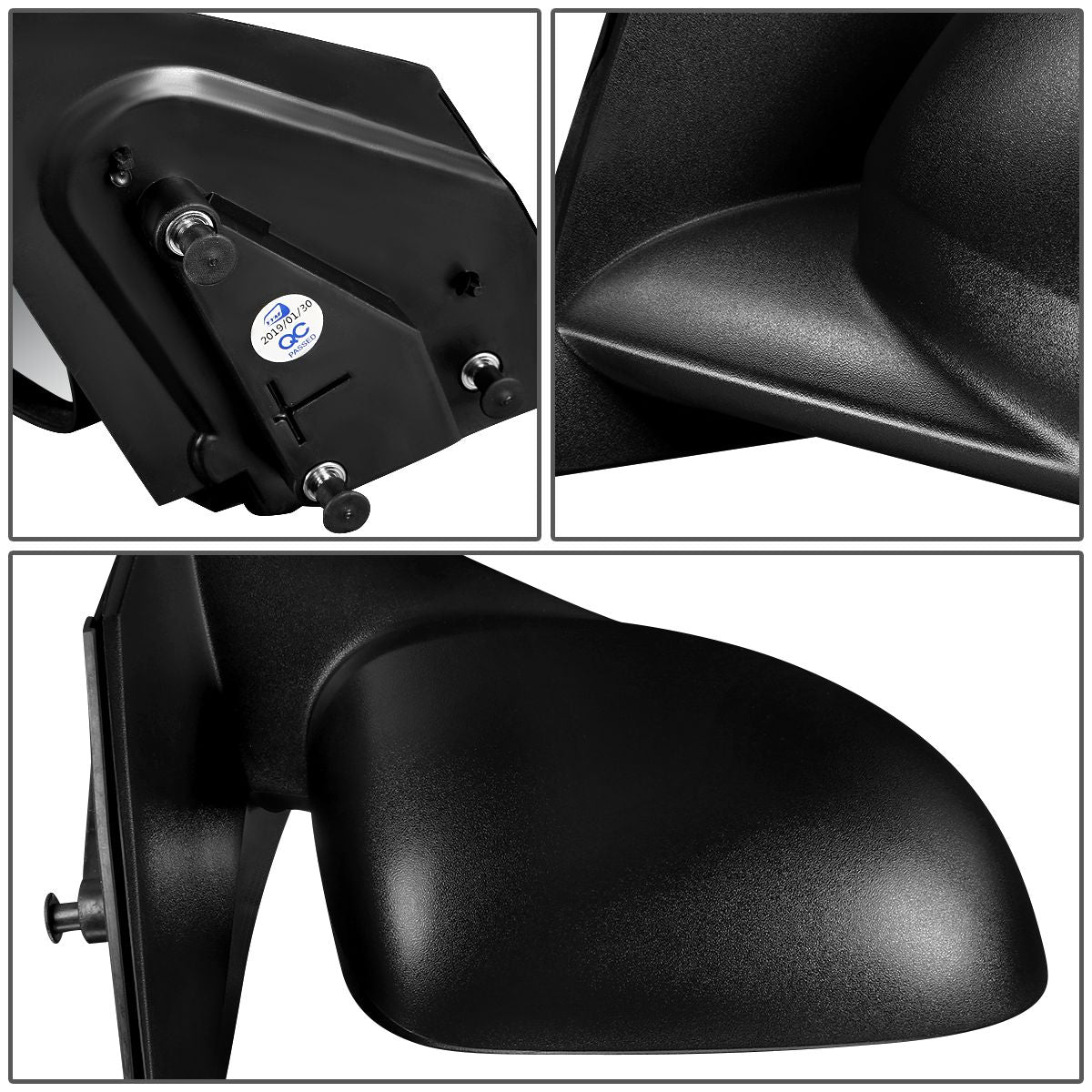 RETROVISOR MIRROR - 07-12 DODGE CALIBER - MANUAL - OEM - LEFT - TEXTURED/BLACK